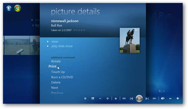 Techdevian Zuschneiden Bearbeiten Und Drucken Von Fotos In Windows 7 Media Center