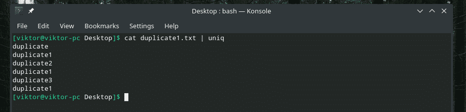 Uniq linux не работает