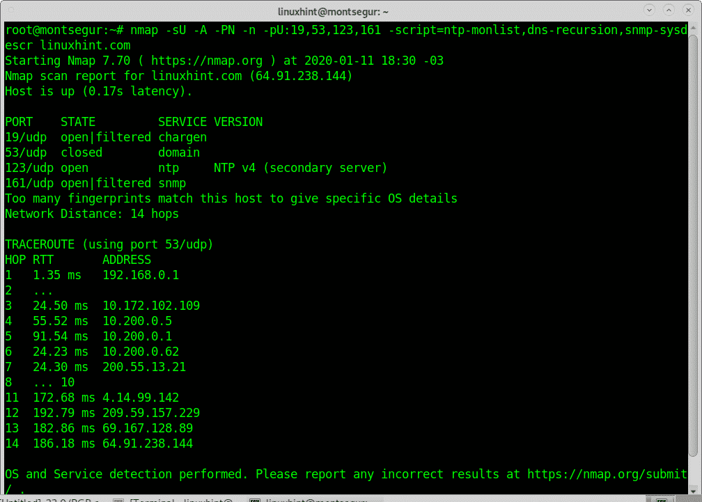 Как послать udp пакет linux