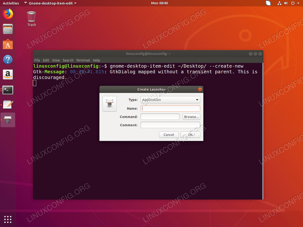 Goto Linux Com Ubuntu 18 04 Bionic Beaver Linuxでデスクトップショートカットランチャーを作成する方法