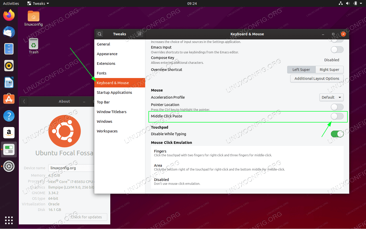 Goto Linux Com Ubuntu 04 Focal Fossa Linuxで中マウスボタンのクリックペーストを無効にする方法