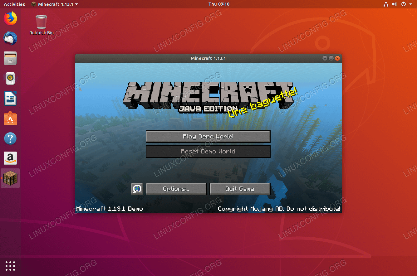 Goto Linux Com Kak Ustanovit Minecraft Na Ubuntu 18 04 Bionic Beaver Linux