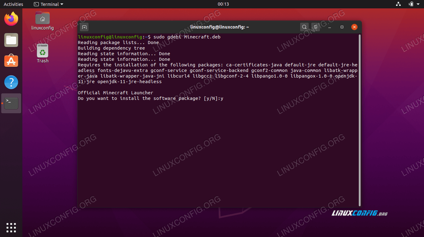 Goto Linux Com Ubuntu 04 Focal Fossa Linuxにminecraftをインストールする方法